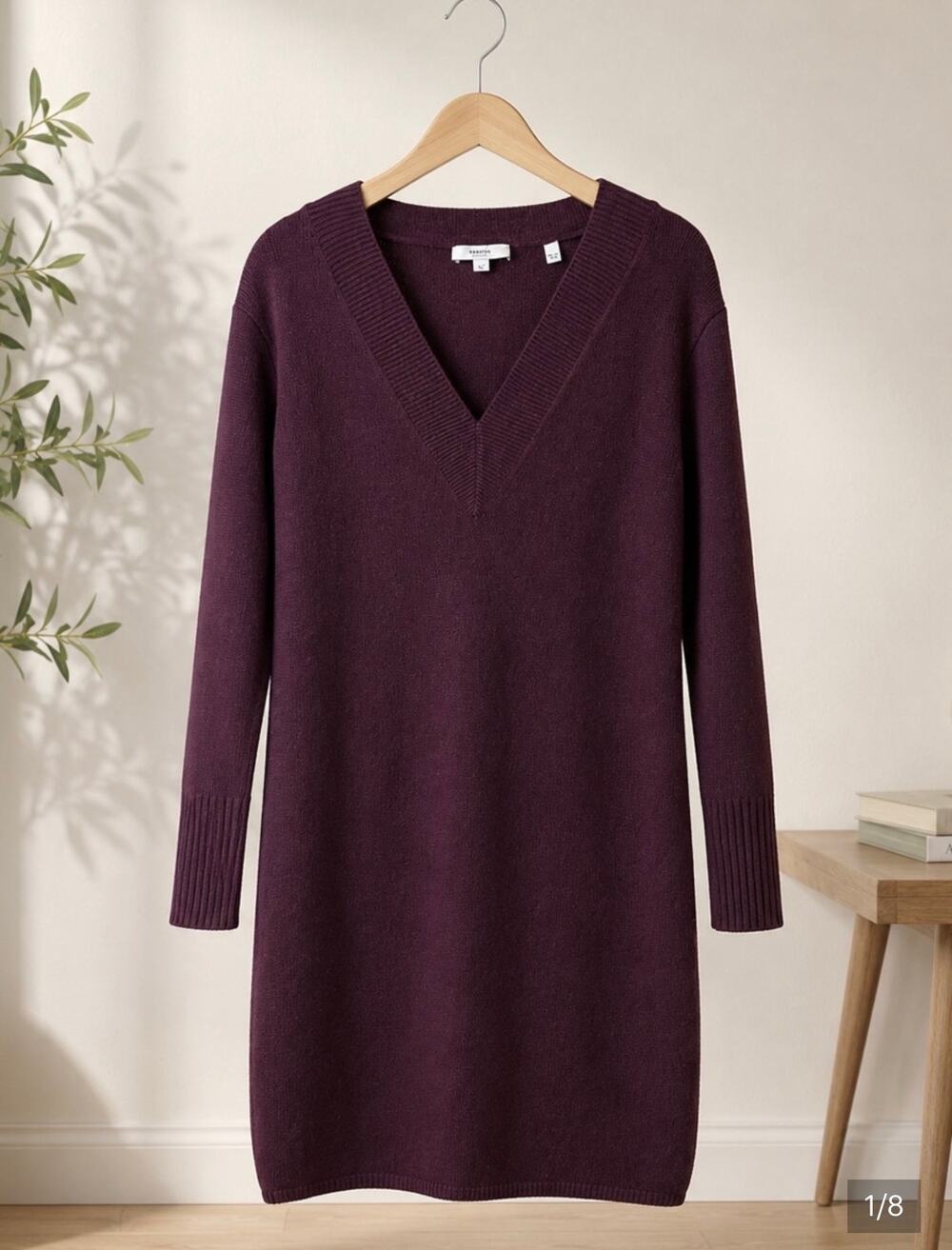 NWOT: Vince Wool Cashmere Sweater Dress in Night Plum $495 retail